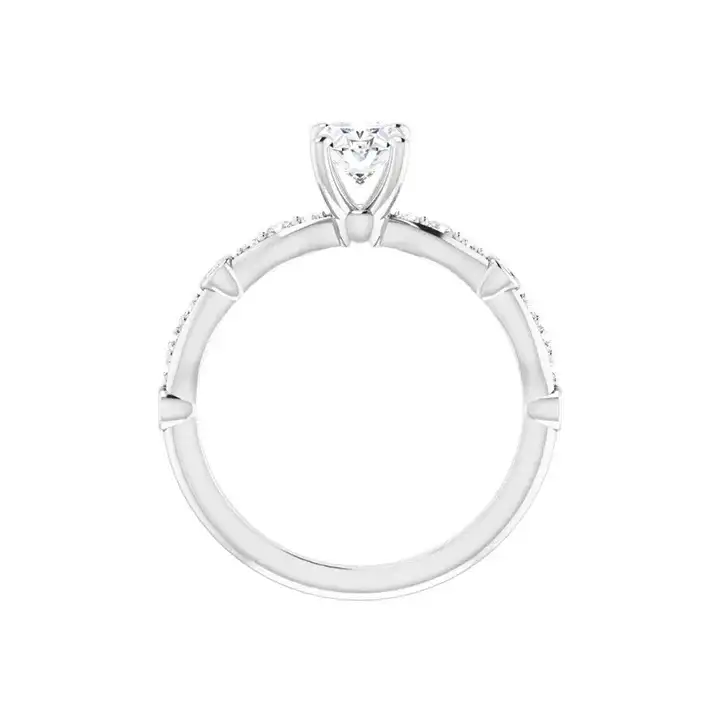 SOLANA Silver Oval Lab Grown Diamond Engagement Ring - Image 4