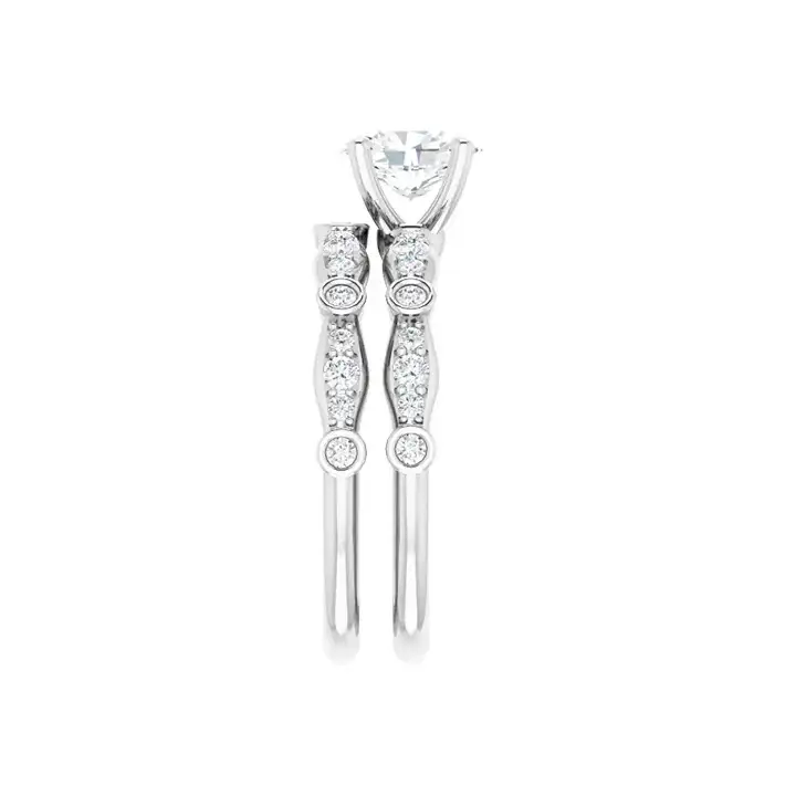 SOLANA Silver Oval Lab Grown Diamond Engagement Ring - Image 7