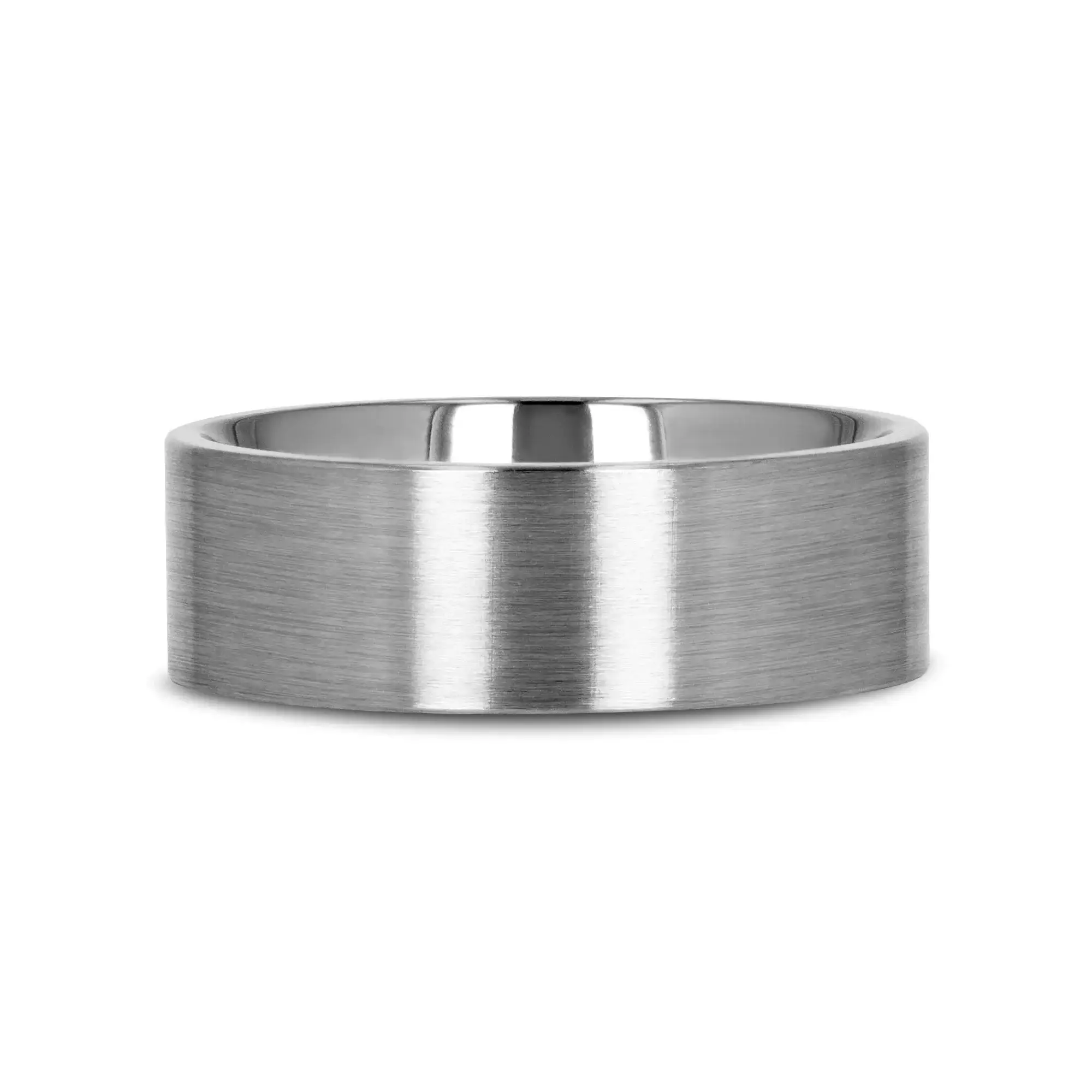 SOLAR Flat Profile Brushed Finish Men’s Titanium Wedding Band – 6mm & 8mm - Image 3