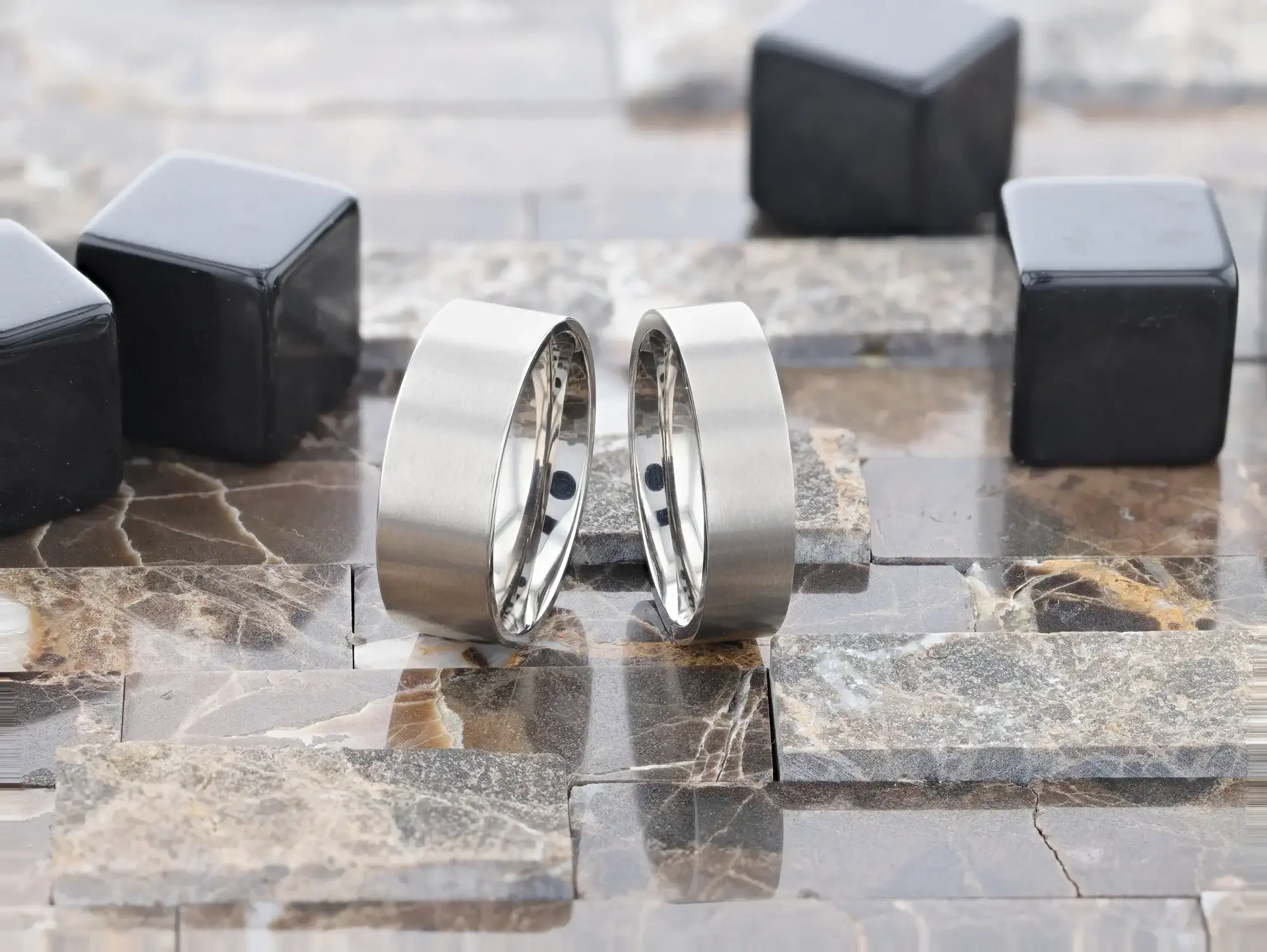 SOLAR Flat Profile Brushed Finish Men’s Titanium Wedding Band – 6mm & 8mm - Image 8