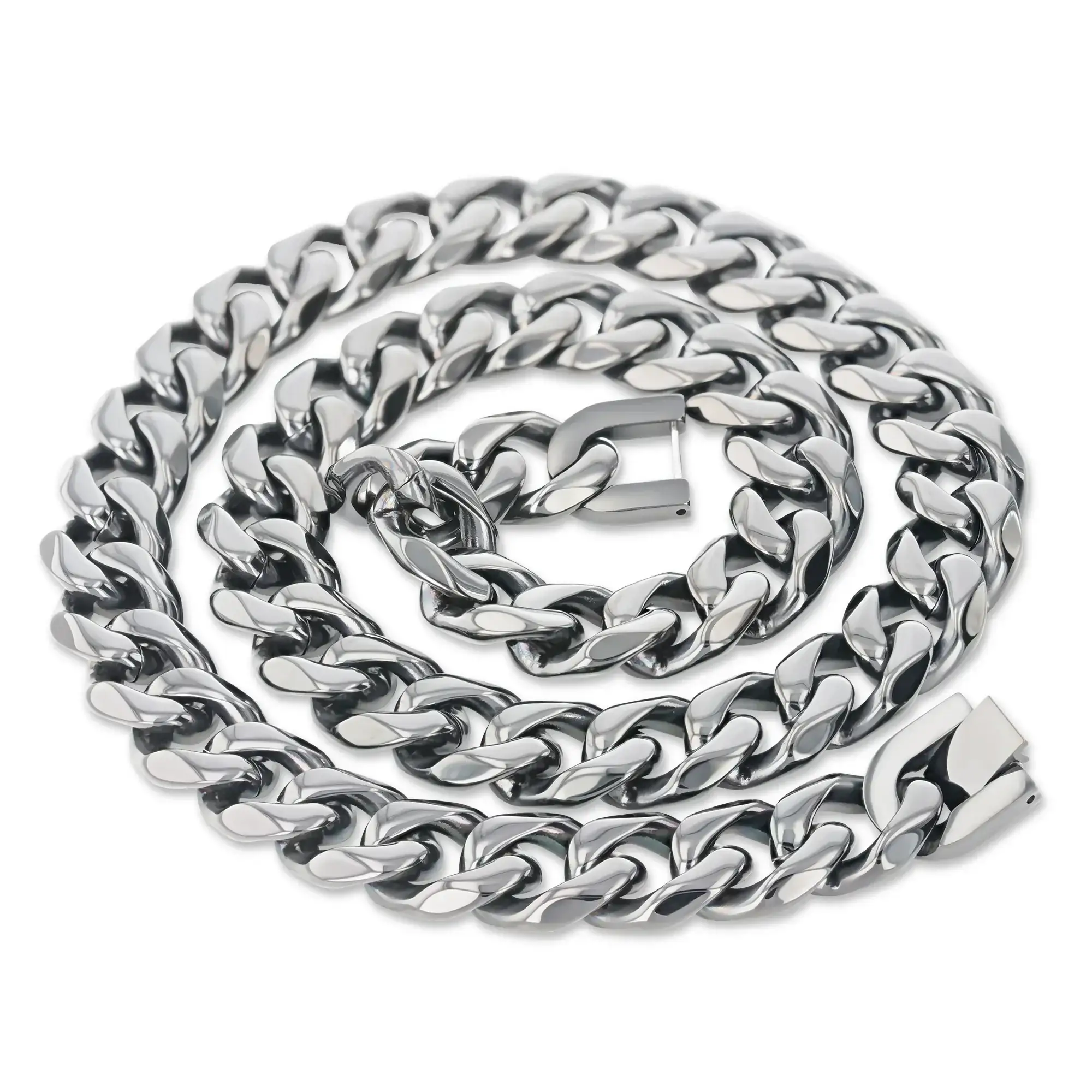 Stainless Steel 14mm Cuban Link Chain, 22 Inch