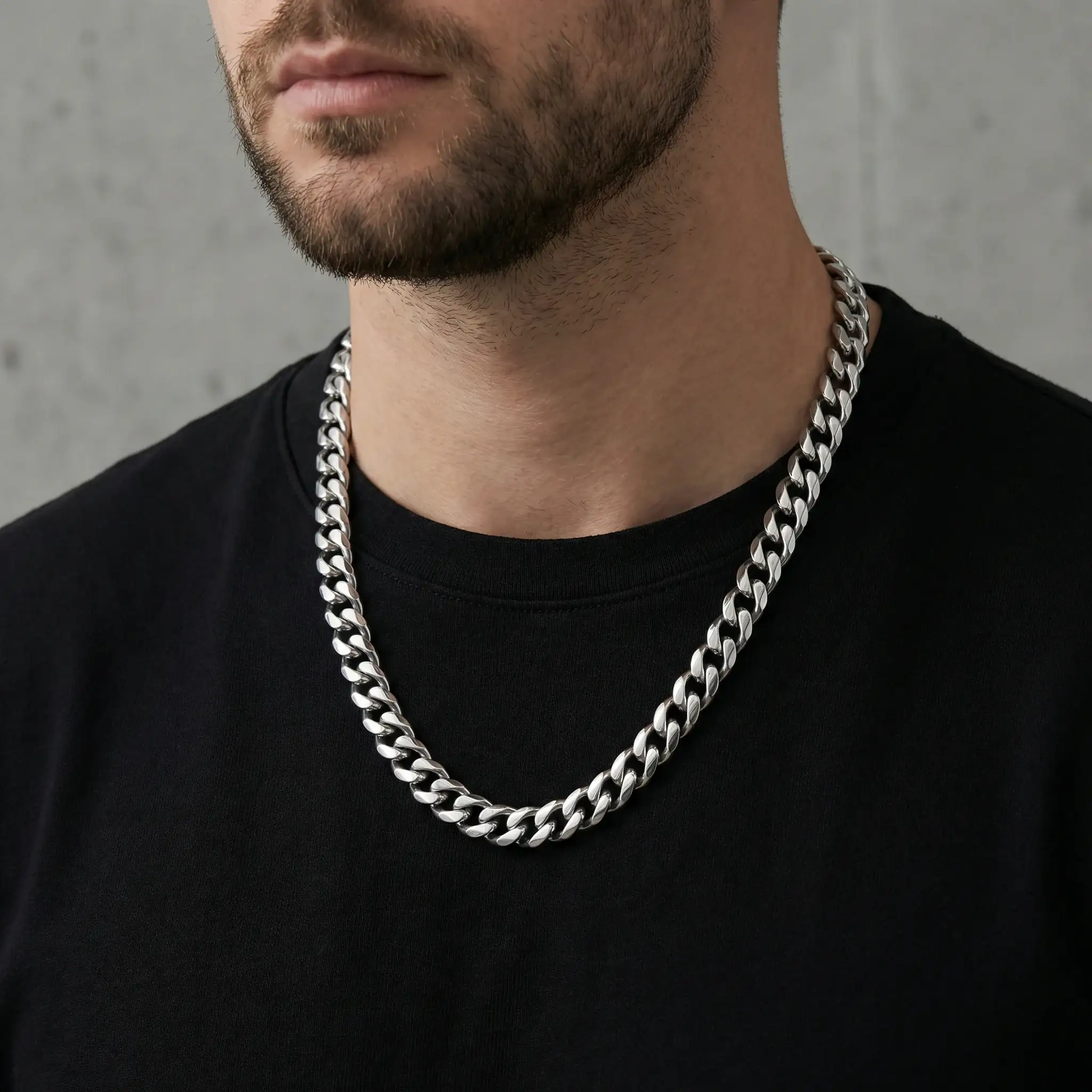 Stainless Steel 14mm Cuban Link Chain, 22 Inch - Image 2