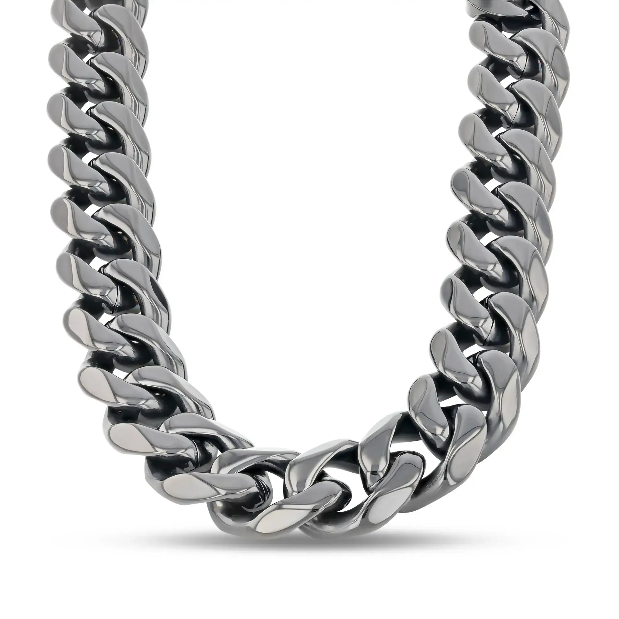 Stainless Steel 14mm Cuban Link Chain, 22 Inch - Image 3
