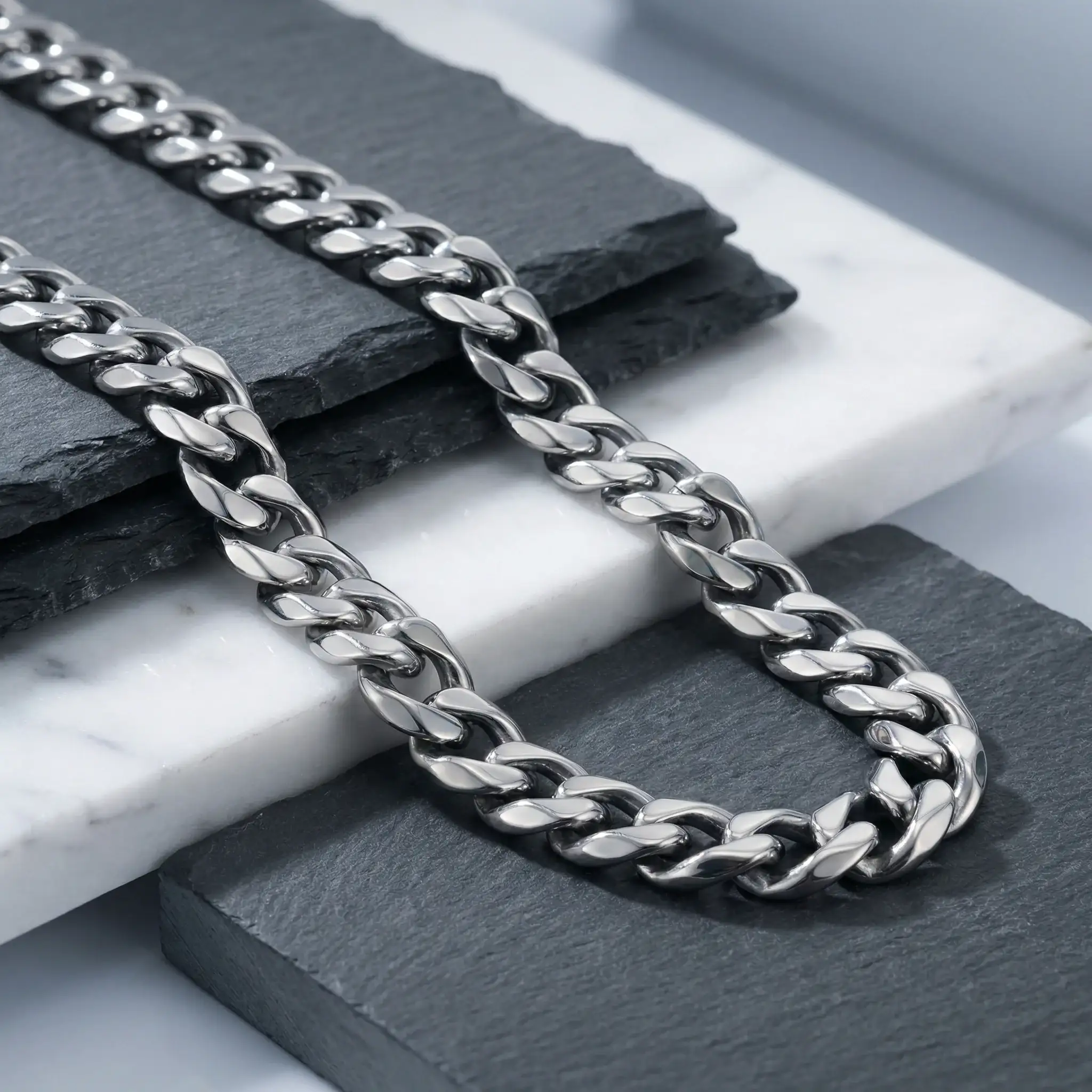 Stainless Steel 14mm Cuban Link Chain, 22 Inch - Image 5