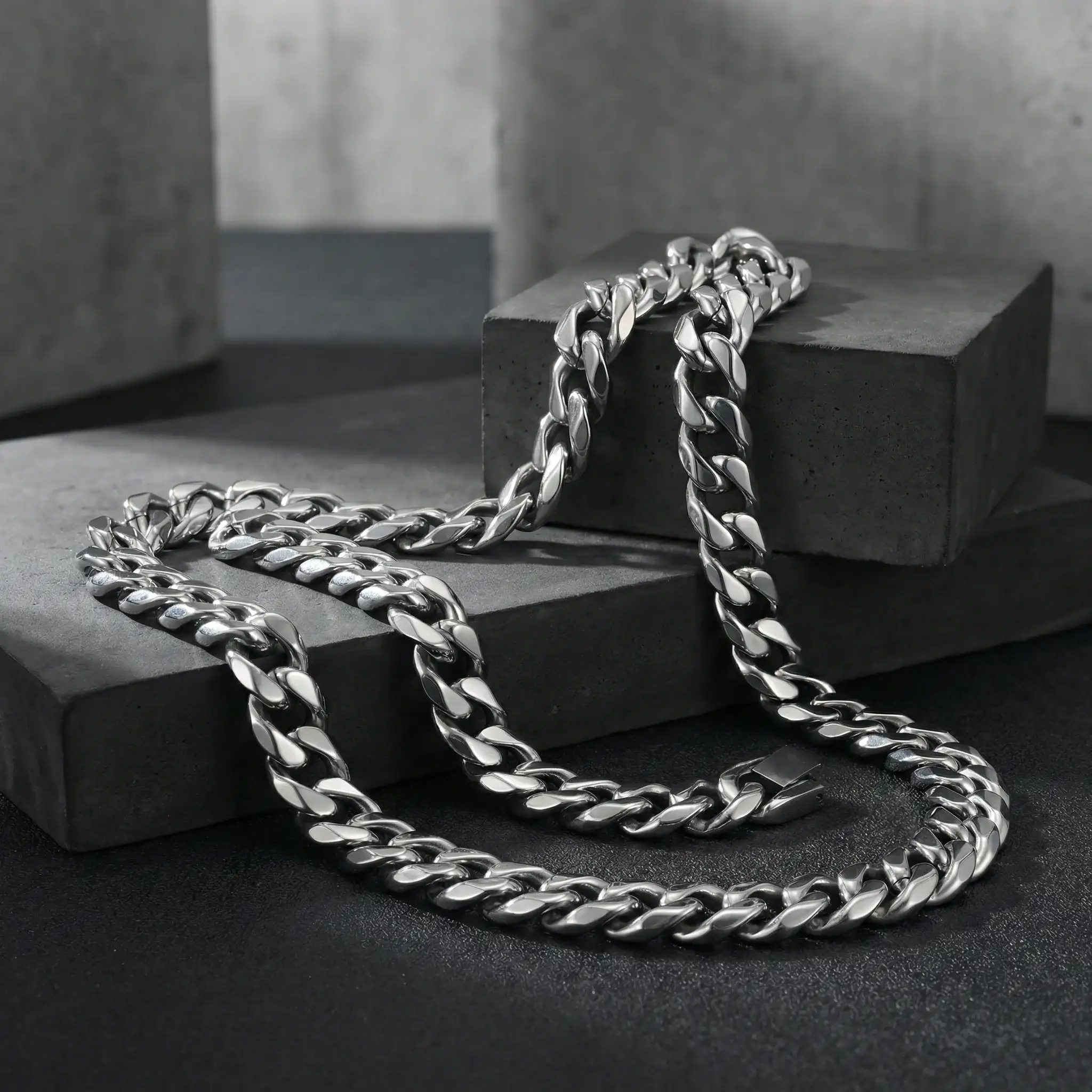 Stainless Steel 14mm Cuban Link Chain, 22 Inch - Image 6