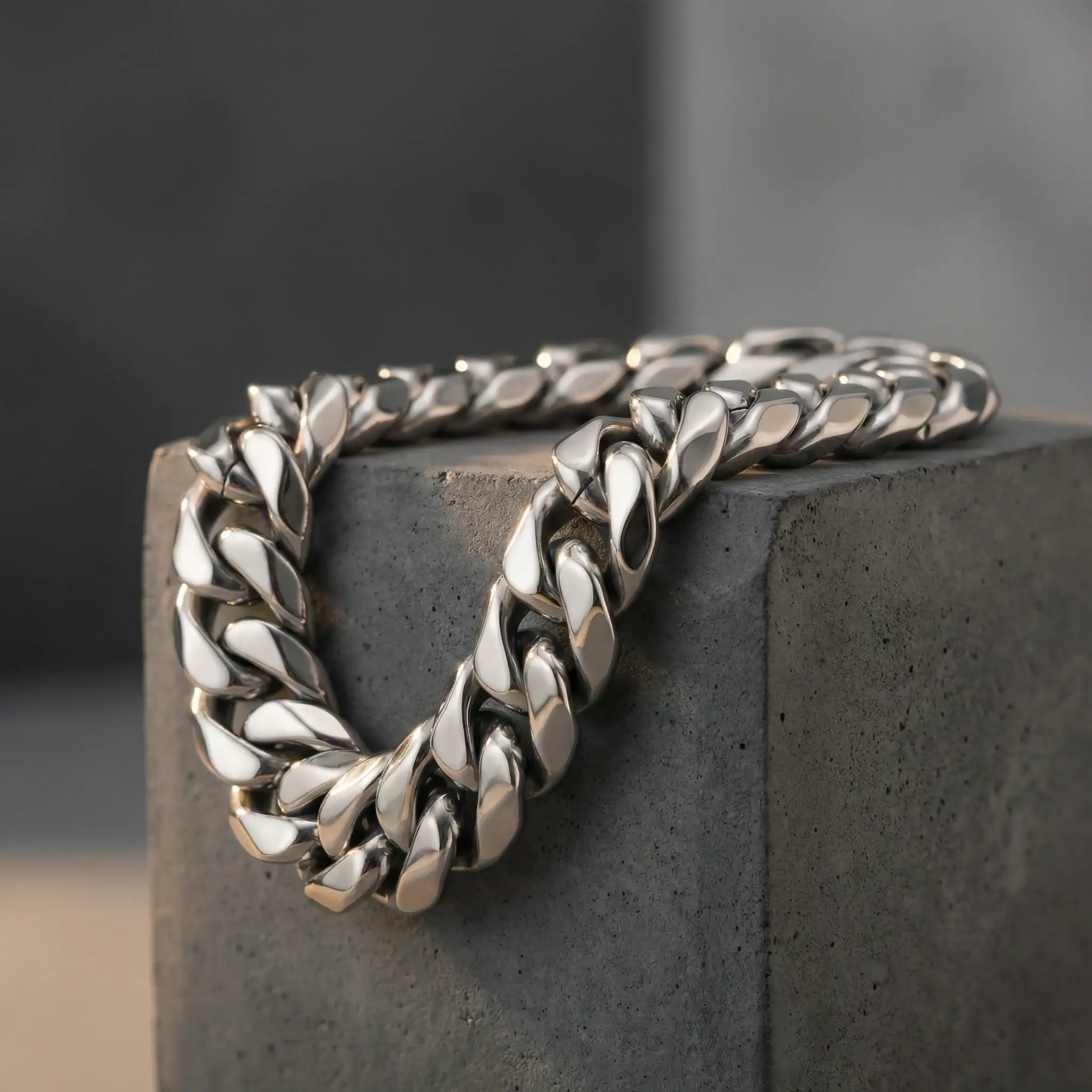Stainless Steel 14mm Cuban Link Bracelet- 9 Inch - Image 5