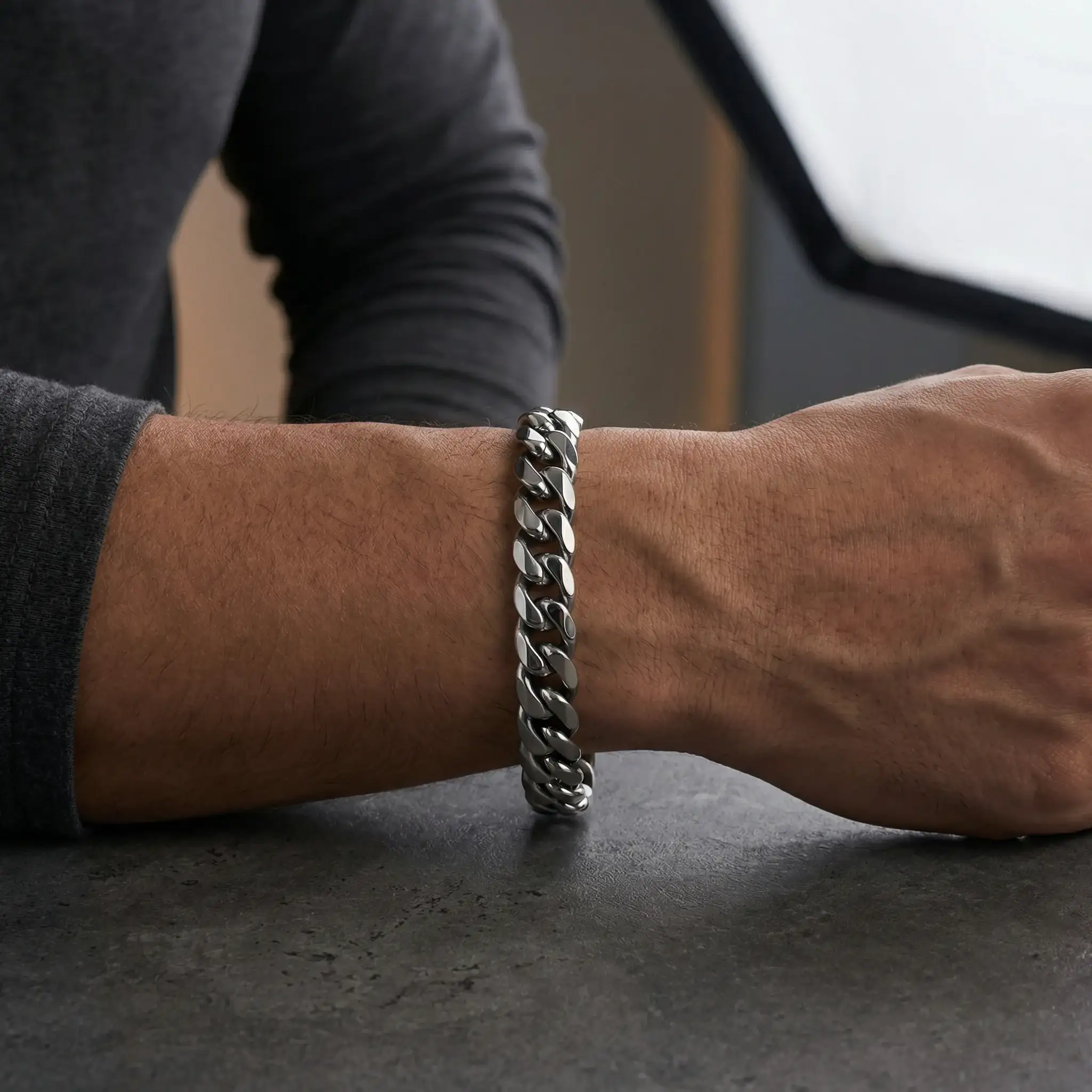 Stainless Steel 14mm Cuban Link Bracelet- 9 Inch - Image 6