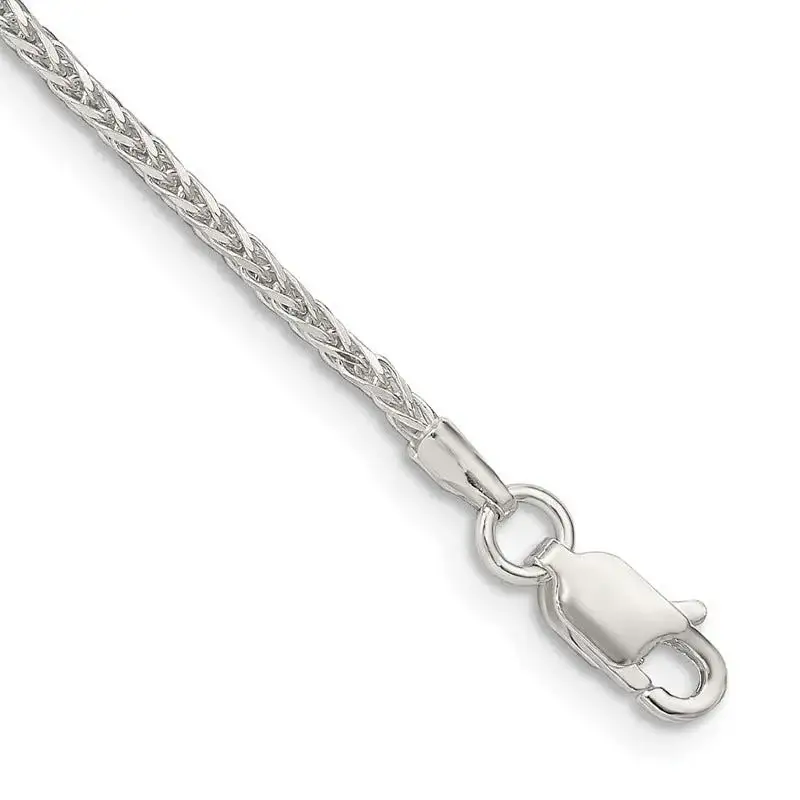 Sterling Silver 1.45mm Diamond-cut Round Spiga Chain Bracelet