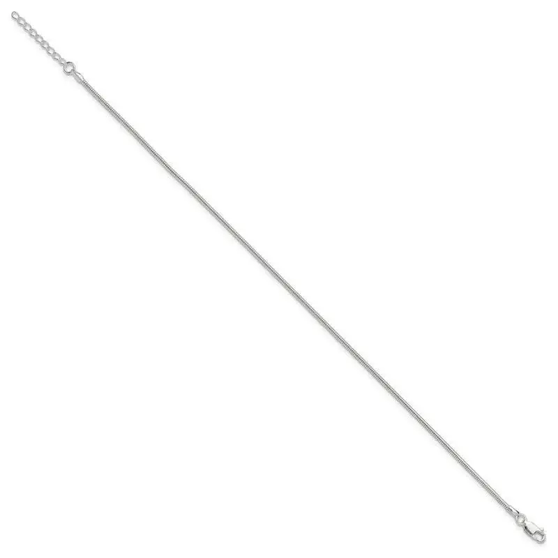 Sterling Silver 1.5mm Round Snake Chain 9in Plus 1in ext. Anklet - Image 2