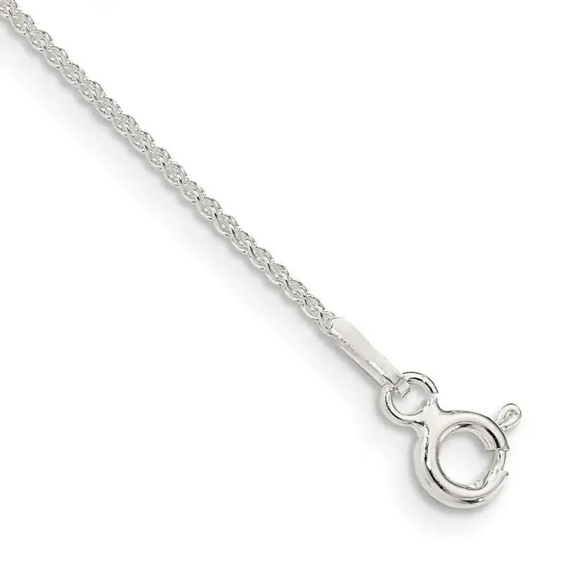 Sterling Silver 1mm Round Spiga Chain Bracelet