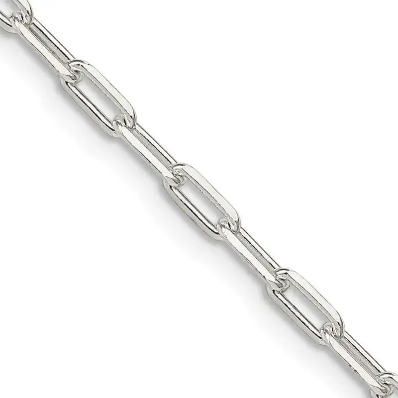 Sterling Silver 2.75mm Elongated Open Link Chain Necklace