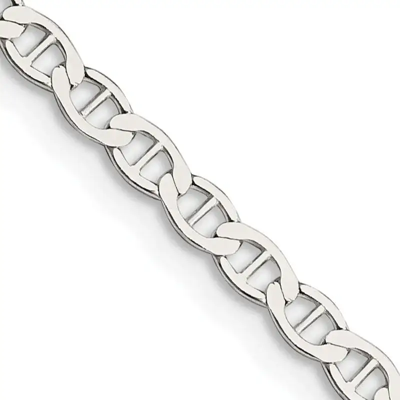 Sterling Silver 3.1mm Flat Anchor Chain Necklace
