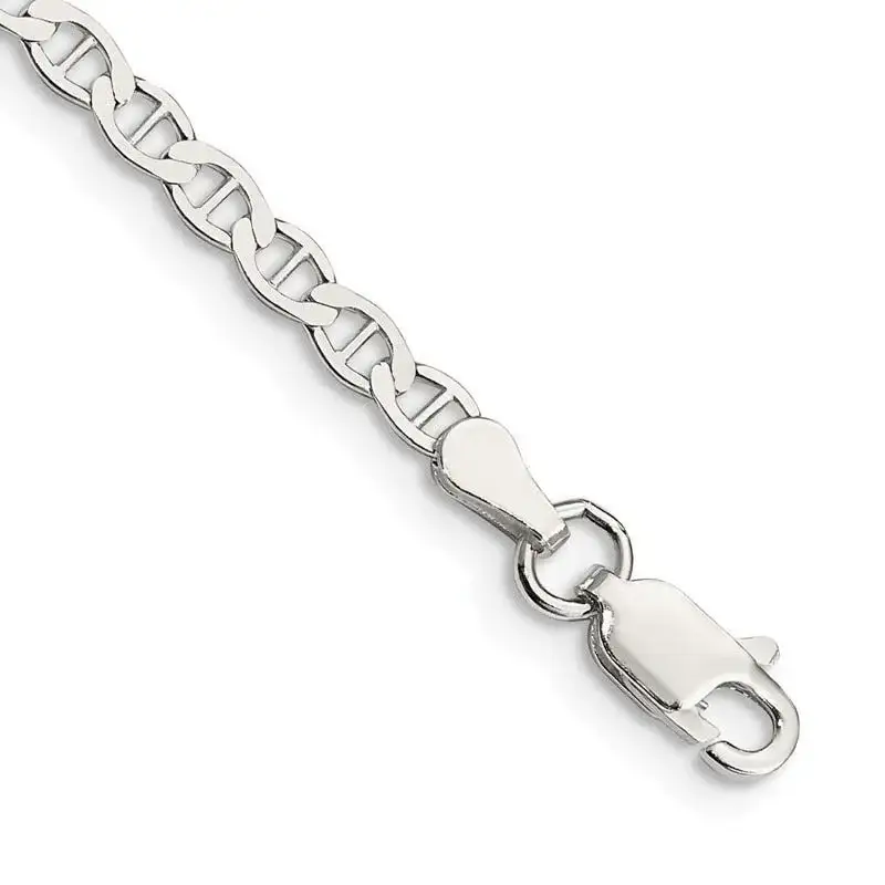 Sterling Silver 3.1mm Flat Anchor Chain Bracelet