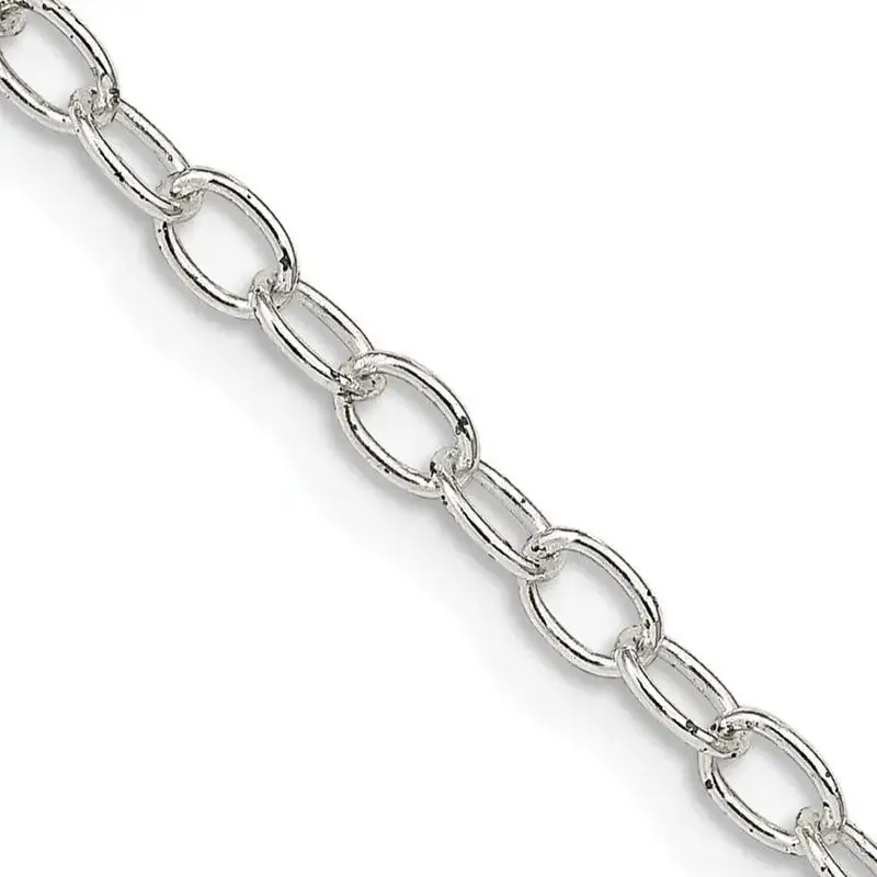 Sterling Silver 3.4mm Oval Cable Chain Necklace