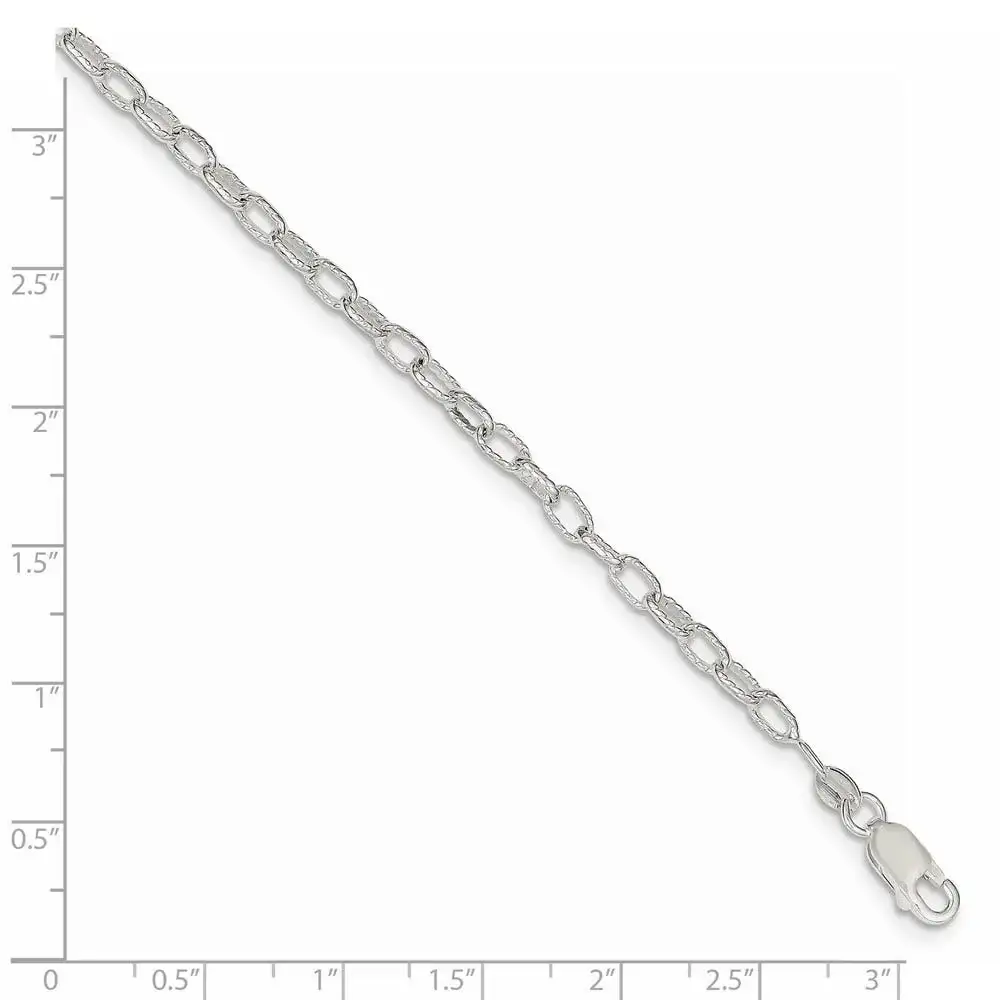 Sterling Silver 3.75mm Fancy Rolo Chain Bracelet - Image 3