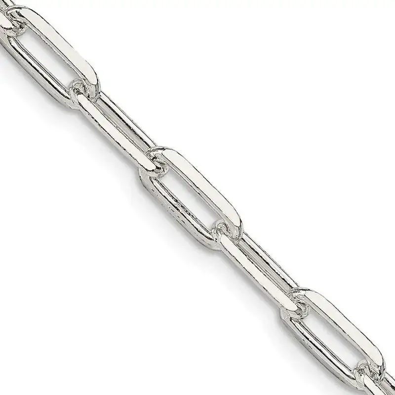 Sterling Silver 4.25mm Elongated Open Link Chain Necklace