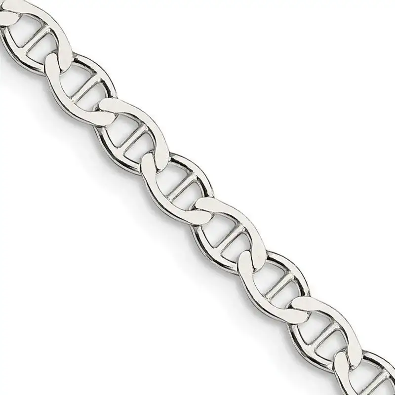 Sterling Silver 4mm Flat Anchor Chain Necklace