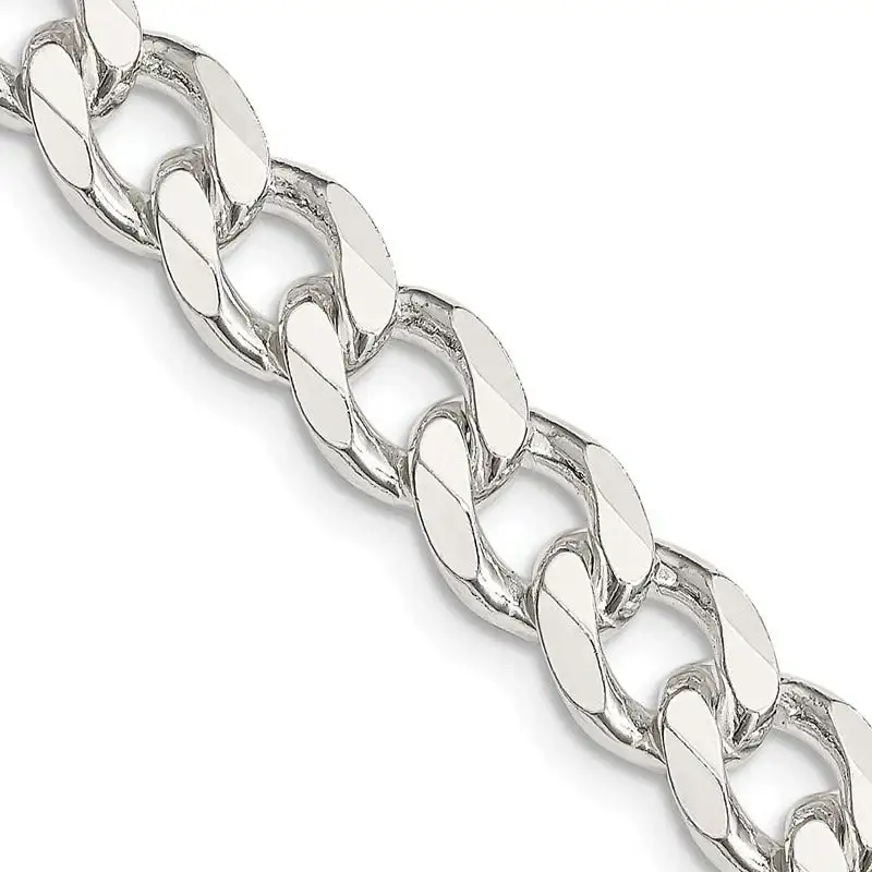 Sterling Silver 8mm Curb Chain Necklace