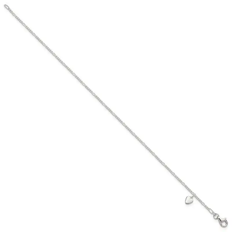 Sterling Silver Heart Dangle Anklet - Image 2