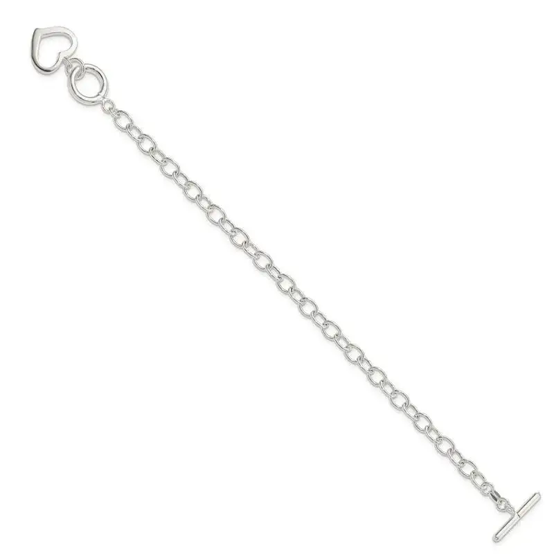 Sterling Silver Open Link Heart Bracelet - Image 2