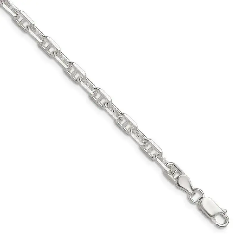 Sterling Silver Polished and D/C 4.75mm Marine Link Chain Bracelet