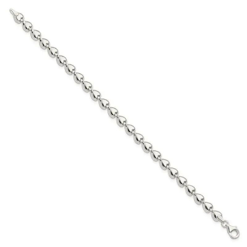 Sterling Silver Polished Heart Bracelet - Image 2