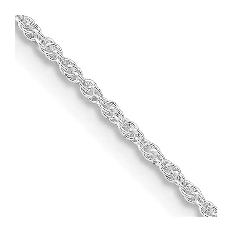 Sterling Silver Rhodium-plated 1.3mm Loose Rope Chain Necklace w/2in ext.
