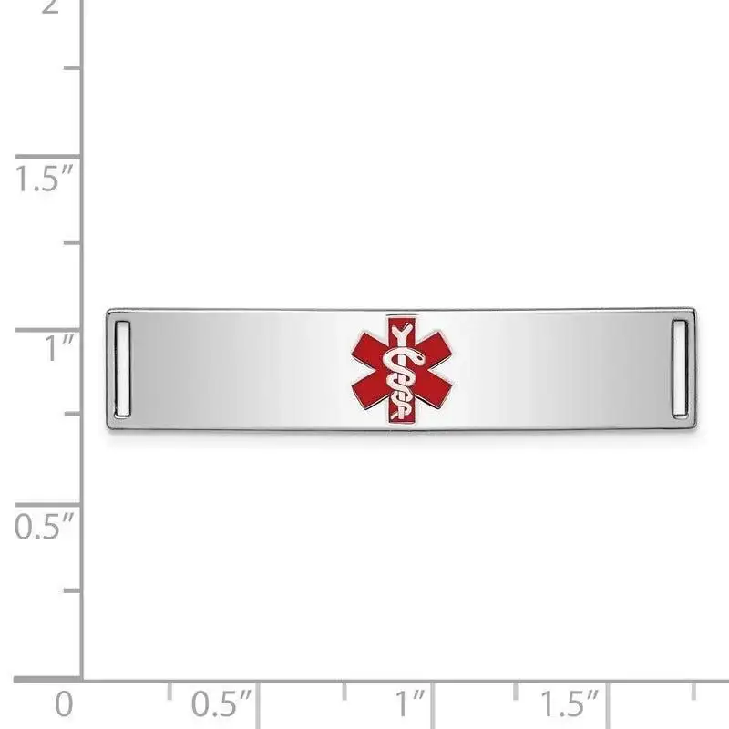 Sterling Silver Rhodium-plated Medical ID Plate - Image 2