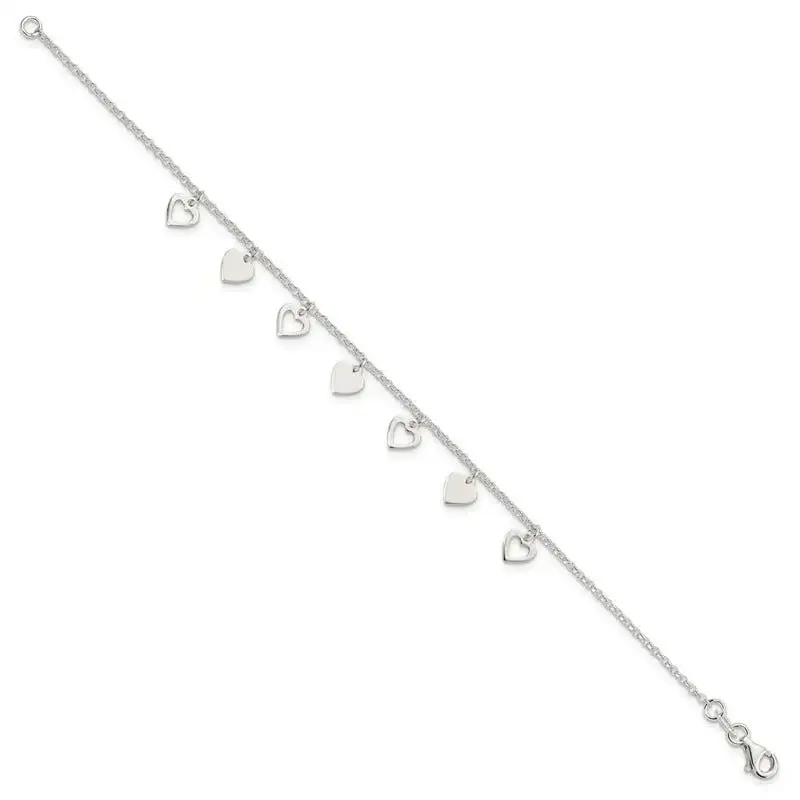 Sterling Silver w/ Hearts Bracelet - Image 2