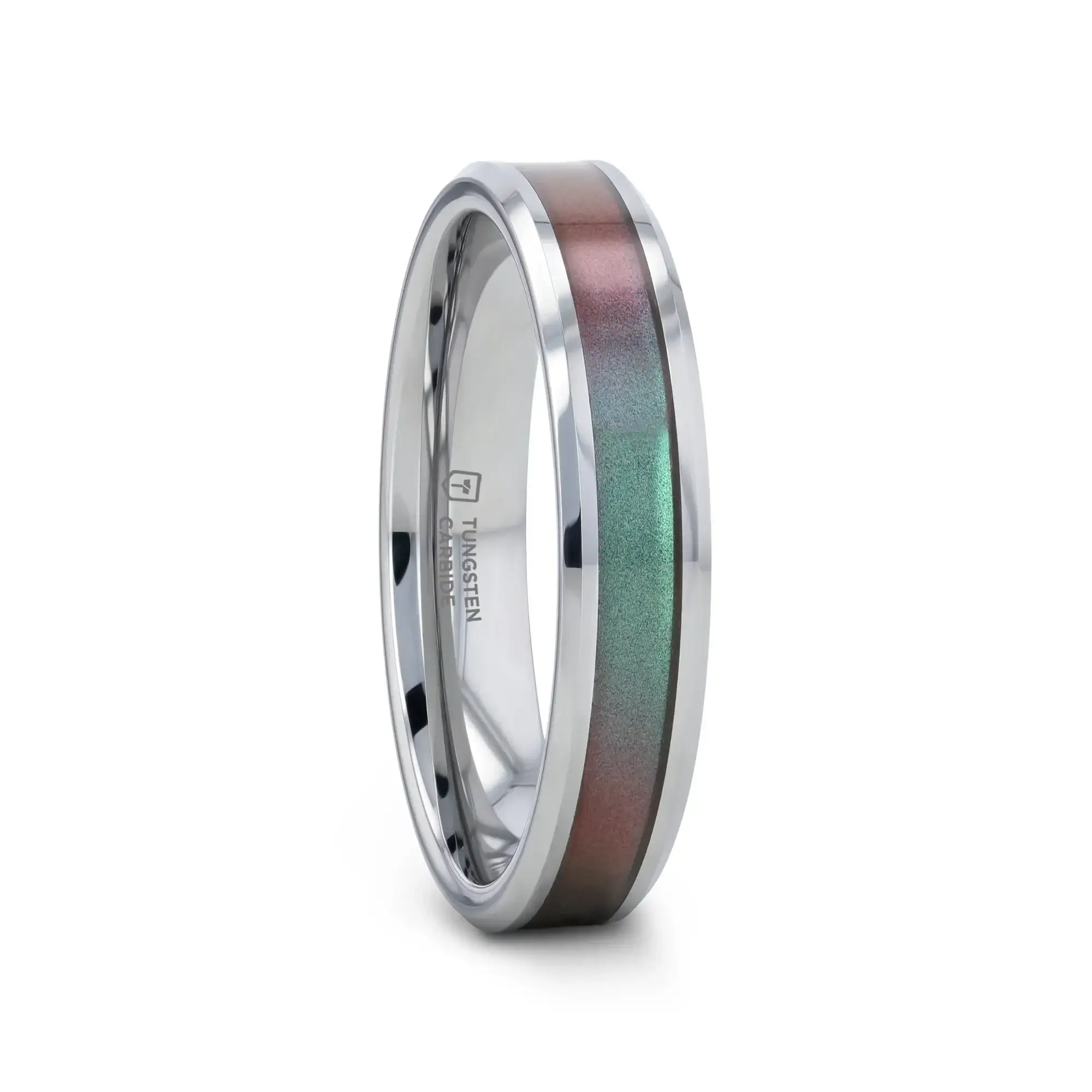 STINGRAY Tungsten Carbide Ring with Blue/Purple Color Changing Inlay - 4mm - 10mm - Image 7