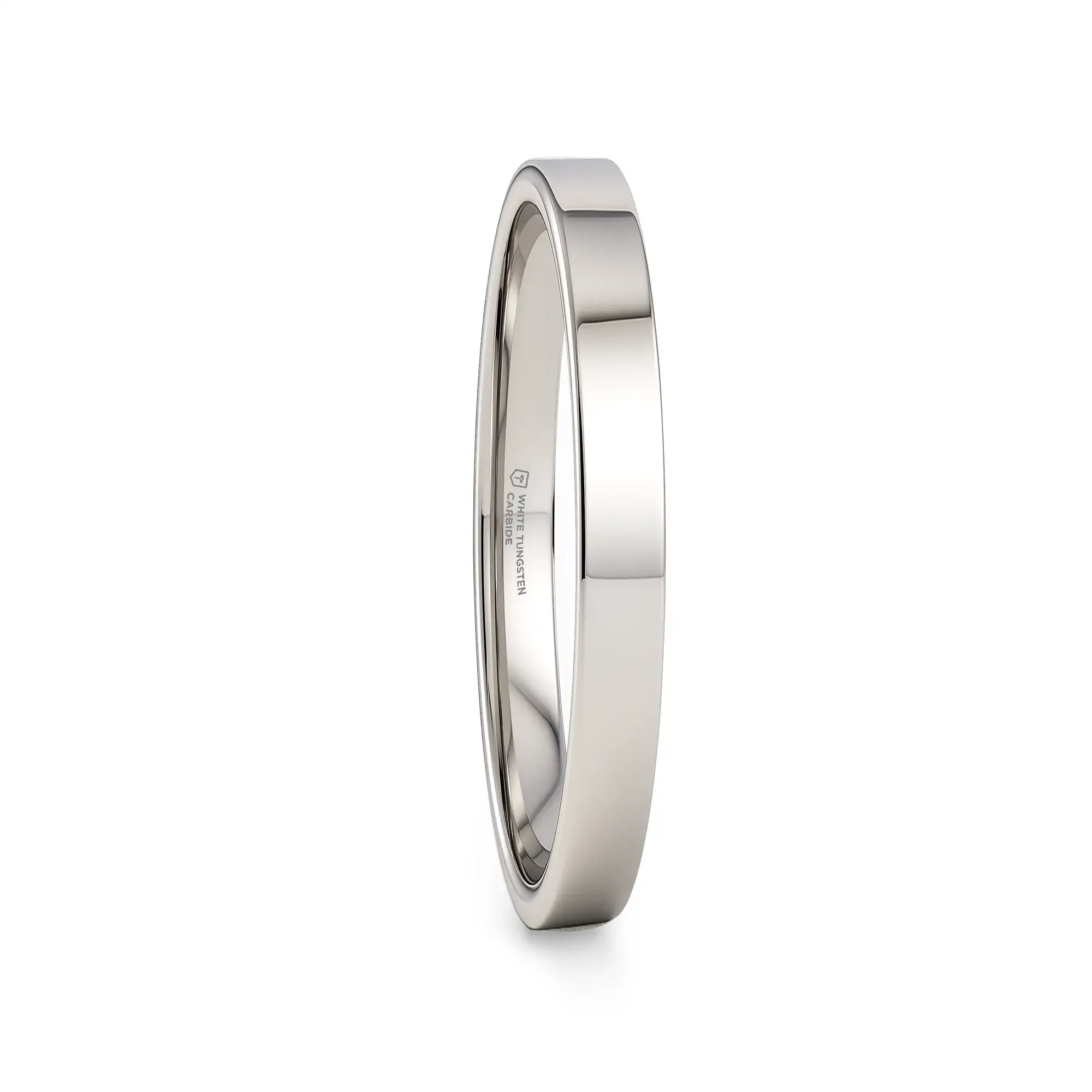 STOCKTON Flat Style White Tungsten Ring - 2mm - 12mm - Image 14