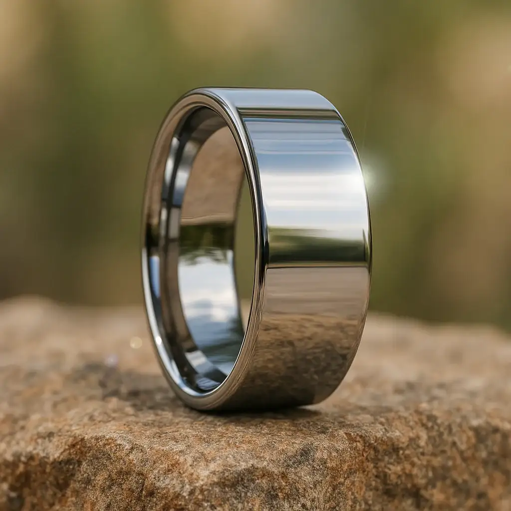 STOCKTON Flat Style White Tungsten Ring - 2mm - 12mm - Image 4
