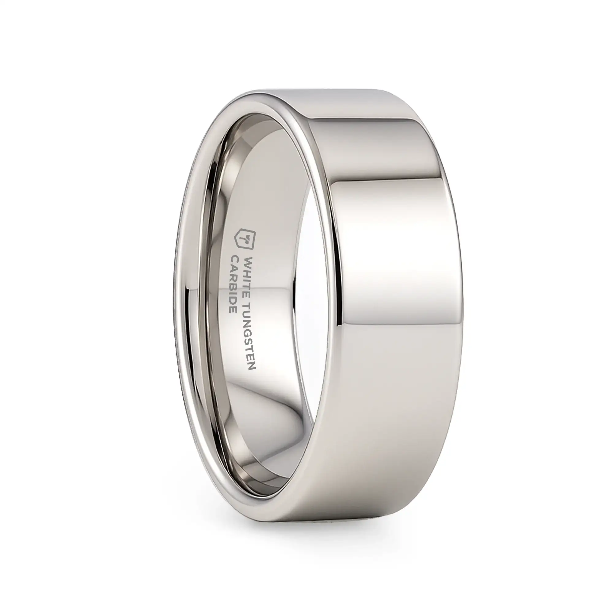 STOCKTON Flat Style White Tungsten Ring - 2mm - 12mm - Image 5