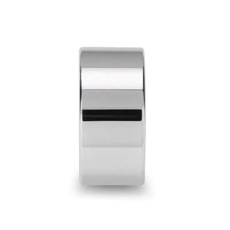 SUTTON Flat White Tungsten Wedding Band with Polished Finish - 12mm - Image 2