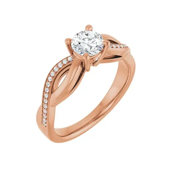 TALA 14K Rose Gold Round Lab Grown Diamond Engagement Ring