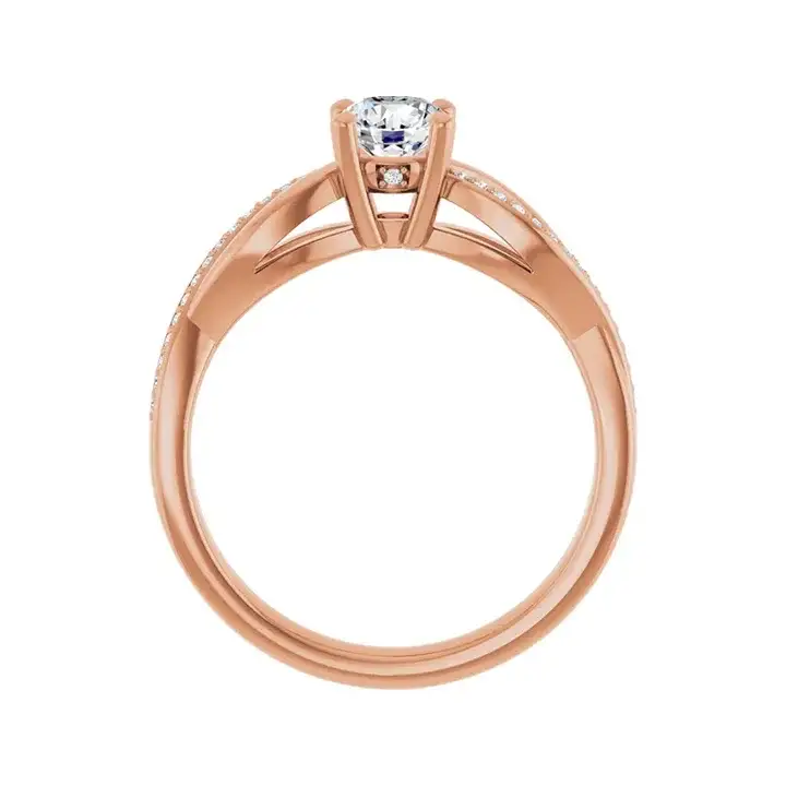 TALA 14K Rose Gold Round Lab Grown Diamond Engagement Ring - Image 4