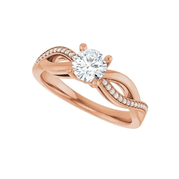 TALA 14K Rose Gold Round Lab Grown Diamond Engagement Ring - Image 5