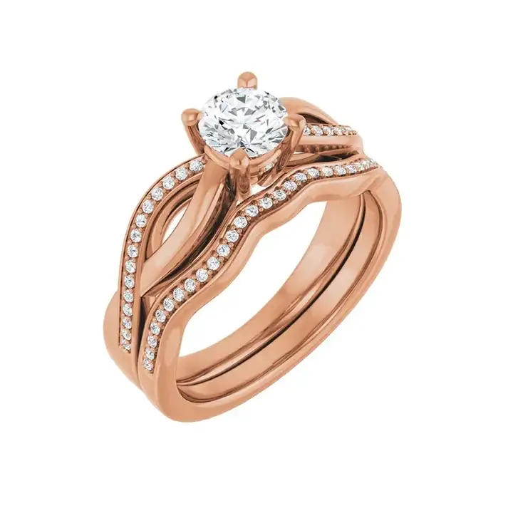 TALA 14K Rose Gold Round Lab Grown Diamond Engagement Ring - Image 6