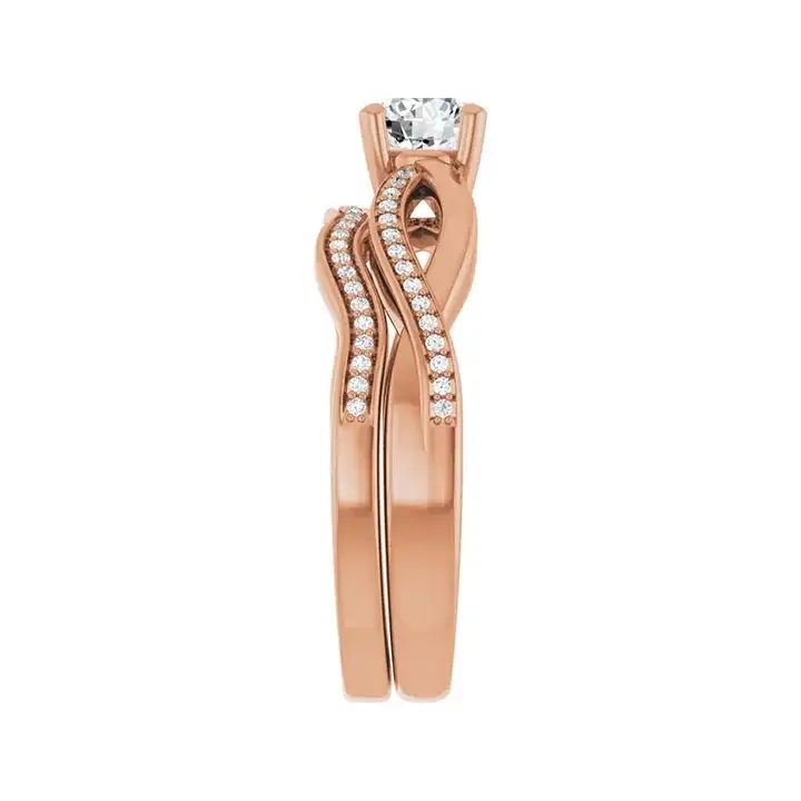 TALA 14K Rose Gold Round Lab Grown Diamond Engagement Ring - Image 7