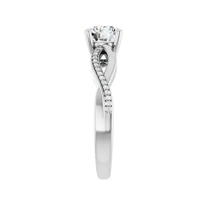 TALA 14K White Gold Round Lab Grown Diamond Engagement Ring - Image 2