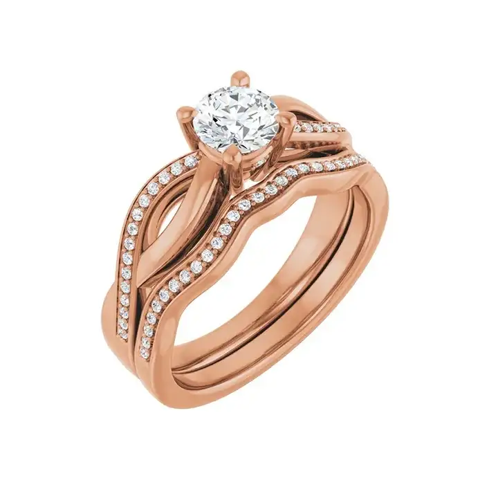TALA 18K Rose Gold Round Lab Grown Diamond Engagement Ring - Image 6