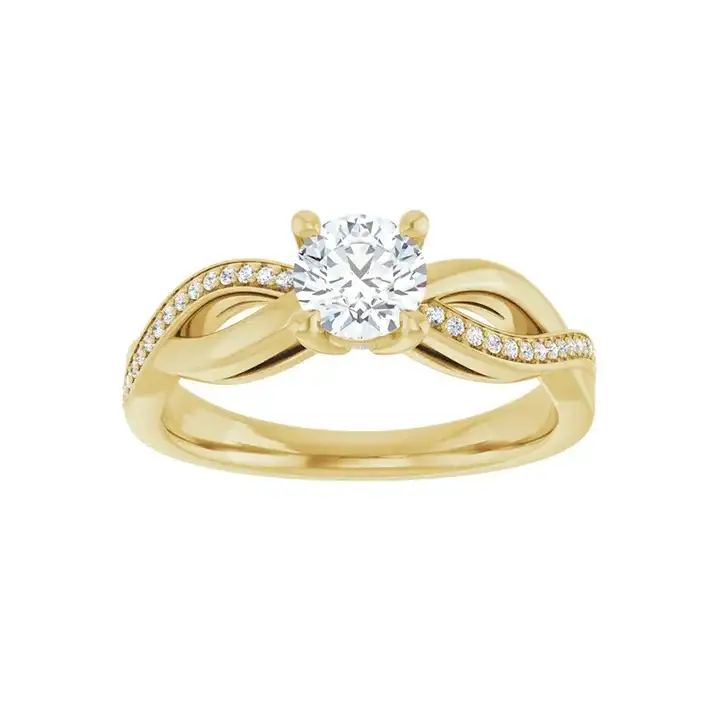TALA 18K Yellow Gold Round Lab Grown Diamond Engagement Ring - Image 3