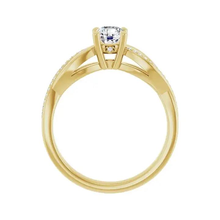 TALA 18K Yellow Gold Round Lab Grown Diamond Engagement Ring - Image 4