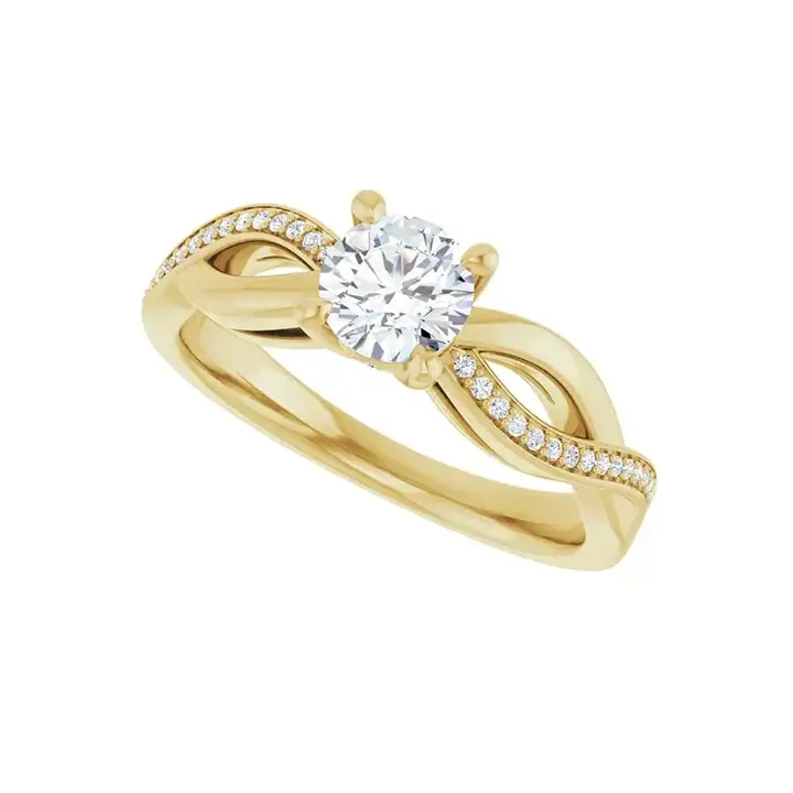 TALA 18K Yellow Gold Round Lab Grown Diamond Engagement Ring - Image 5