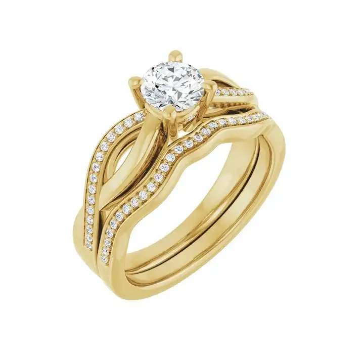 TALA 18K Yellow Gold Round Lab Grown Diamond Engagement Ring - Image 6