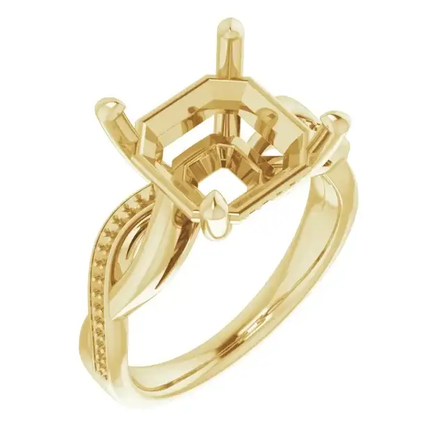 TALA Lab Grown Diamond Engagement Ring Setting for Asscher Stones - Image 4