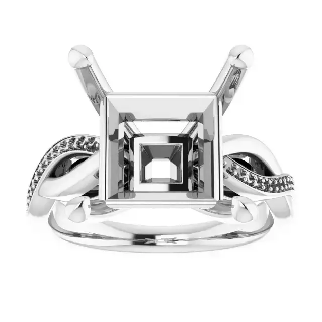 TALA Lab Grown Diamond Engagement Ring Setting for Square Stones - Image 3