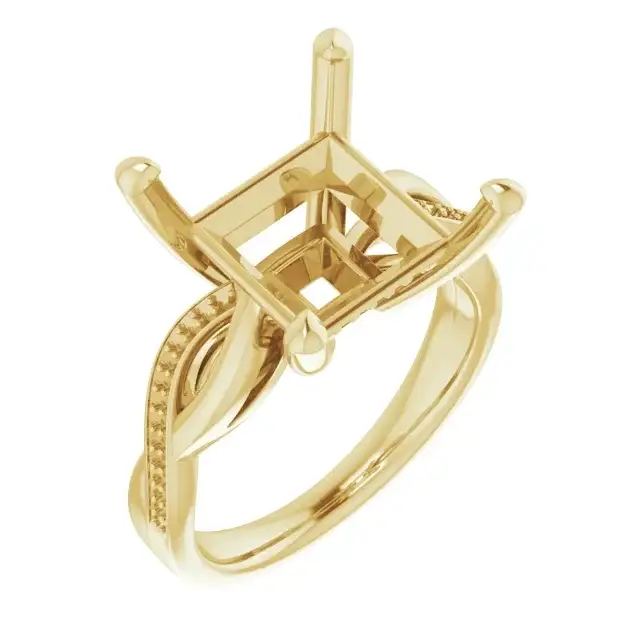 TALA Lab Grown Diamond Engagement Ring Setting for Square Stones - Image 4