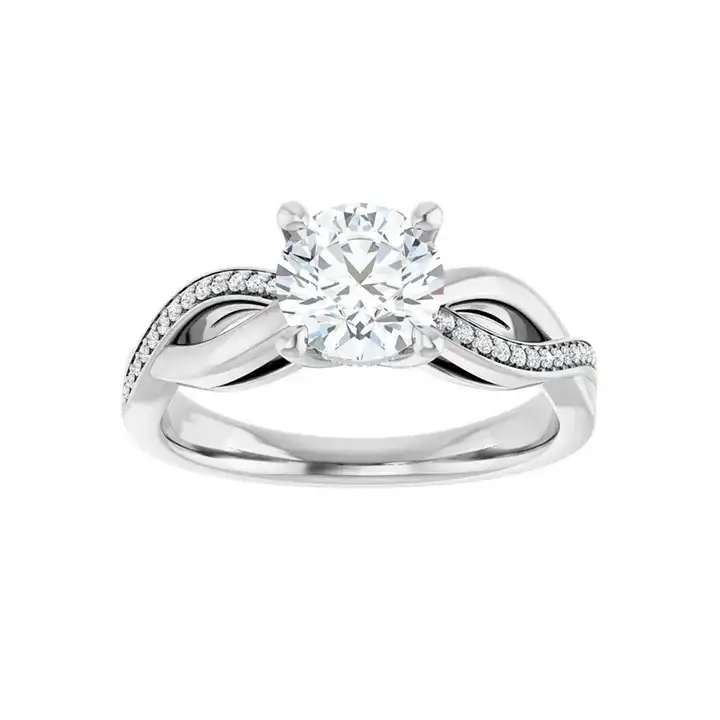 TALA Platinum Round Lab Grown Diamond Engagement Ring - Image 3
