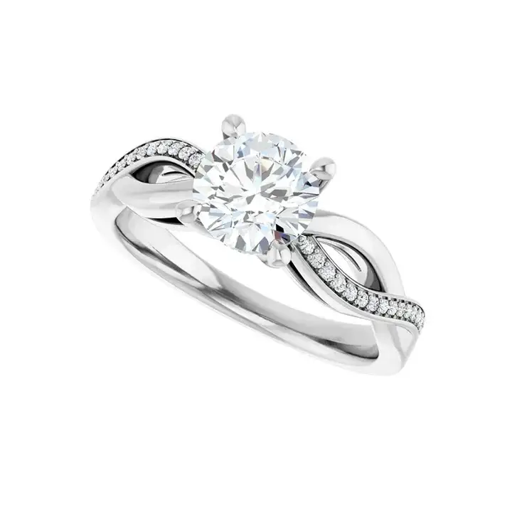 TALA Platinum Round Lab Grown Diamond Engagement Ring - Image 5